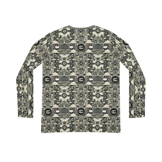 Cyber Garden Party Tech Garden Extravaganza Women's Long Sleeve V-Neck Shirt - 8404 Design-54