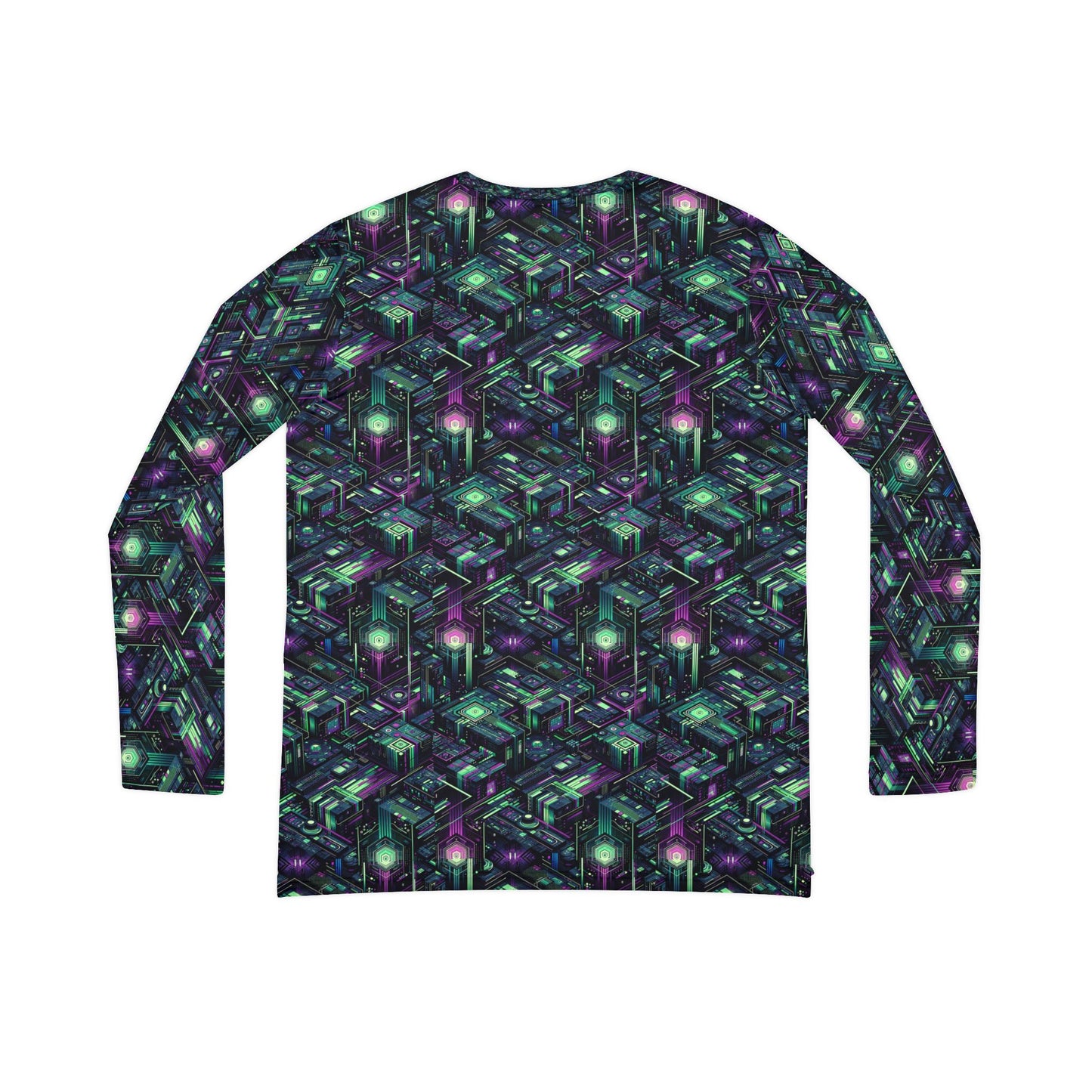 Tech Noir Aesthetics Tech-Forward Urban Dystopia Women's Long Sleeve V-Neck Shirt - 8404 Design-43