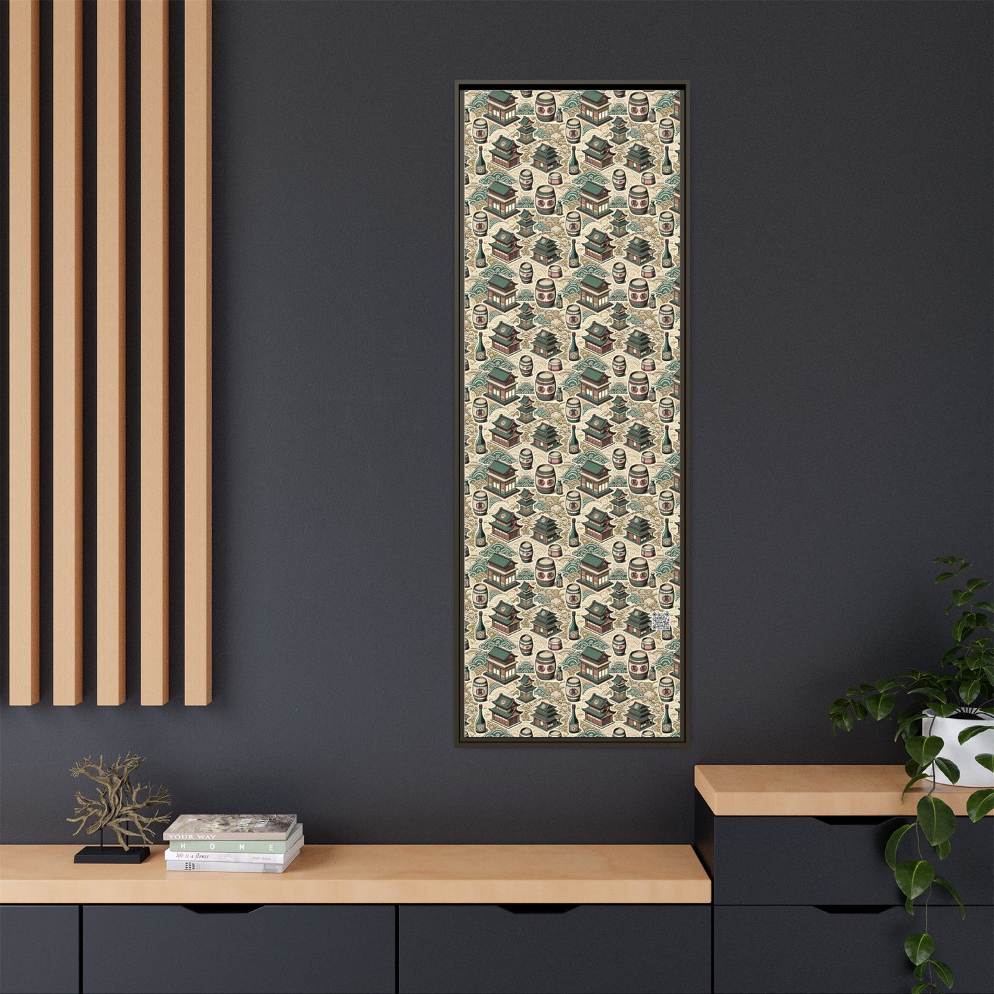 Cultural Artisanal Fusion Contemporary Cultural Elegance Matte Canvas, Framed (multi-Color) - 8404 Design-68 B