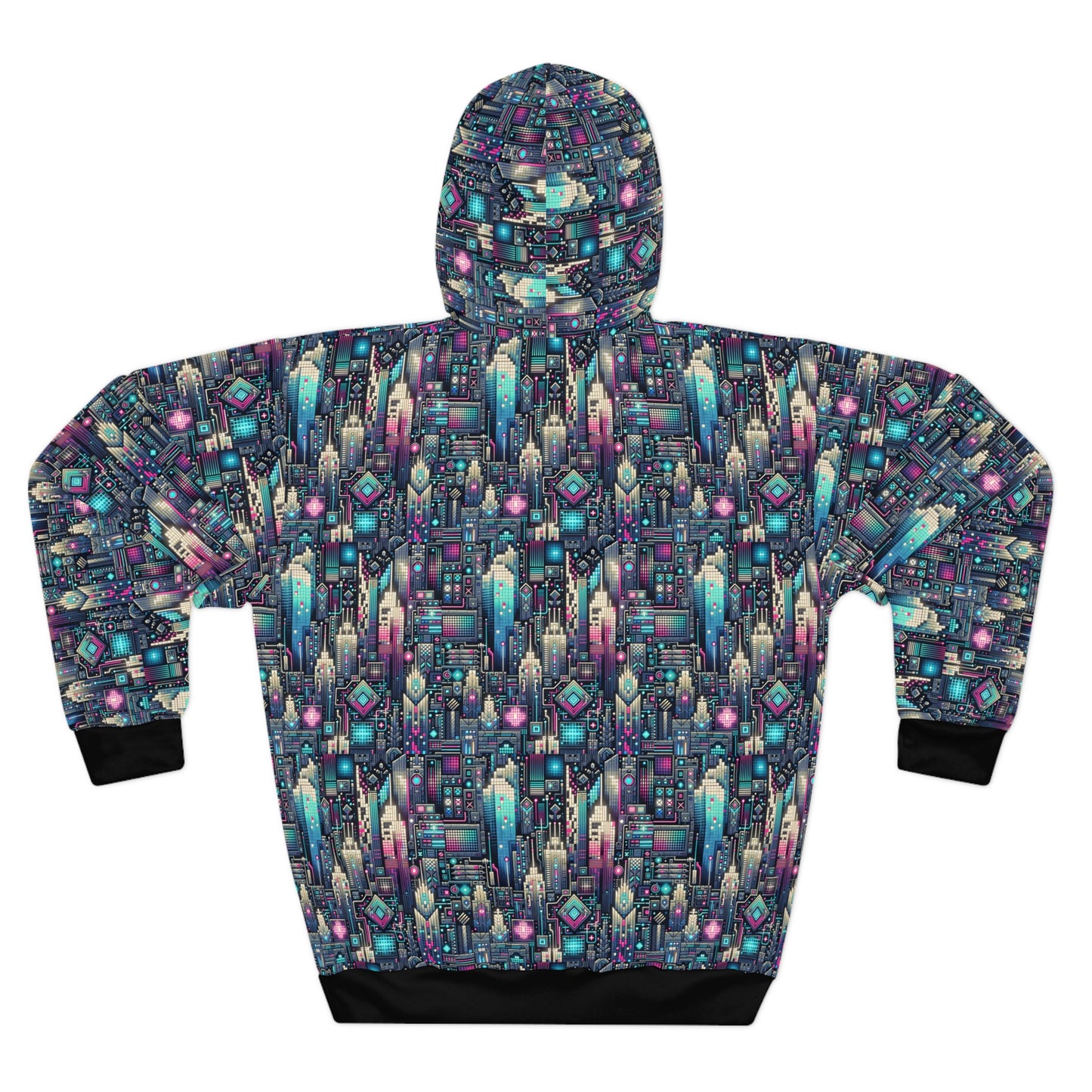 Digital Renaissance Tech-Forward Maximalism Pullover Hoodie - 8404 Design-56