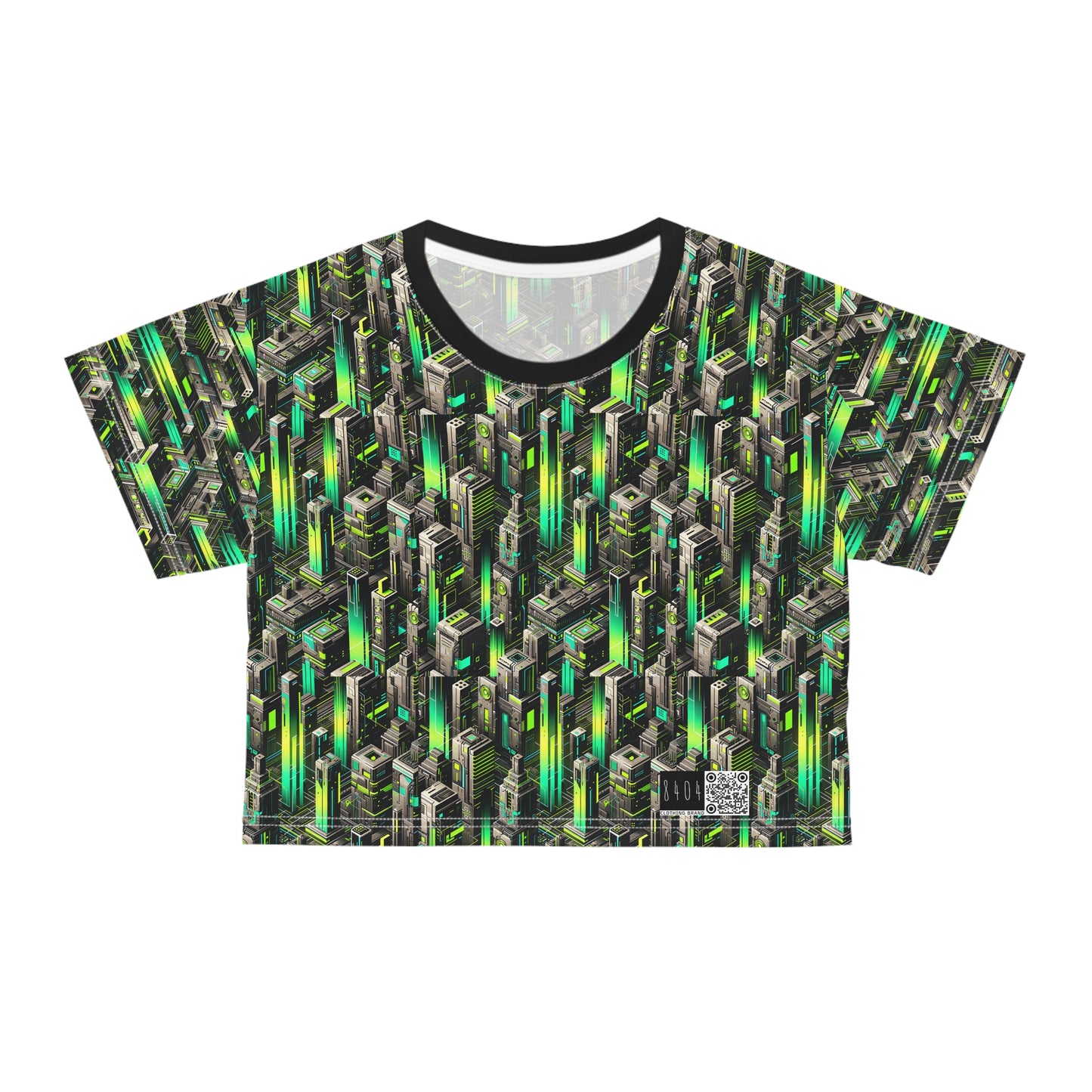 Digital Rebellion Tech-Forward Streetwear Crop Tee - 8404 Design-63