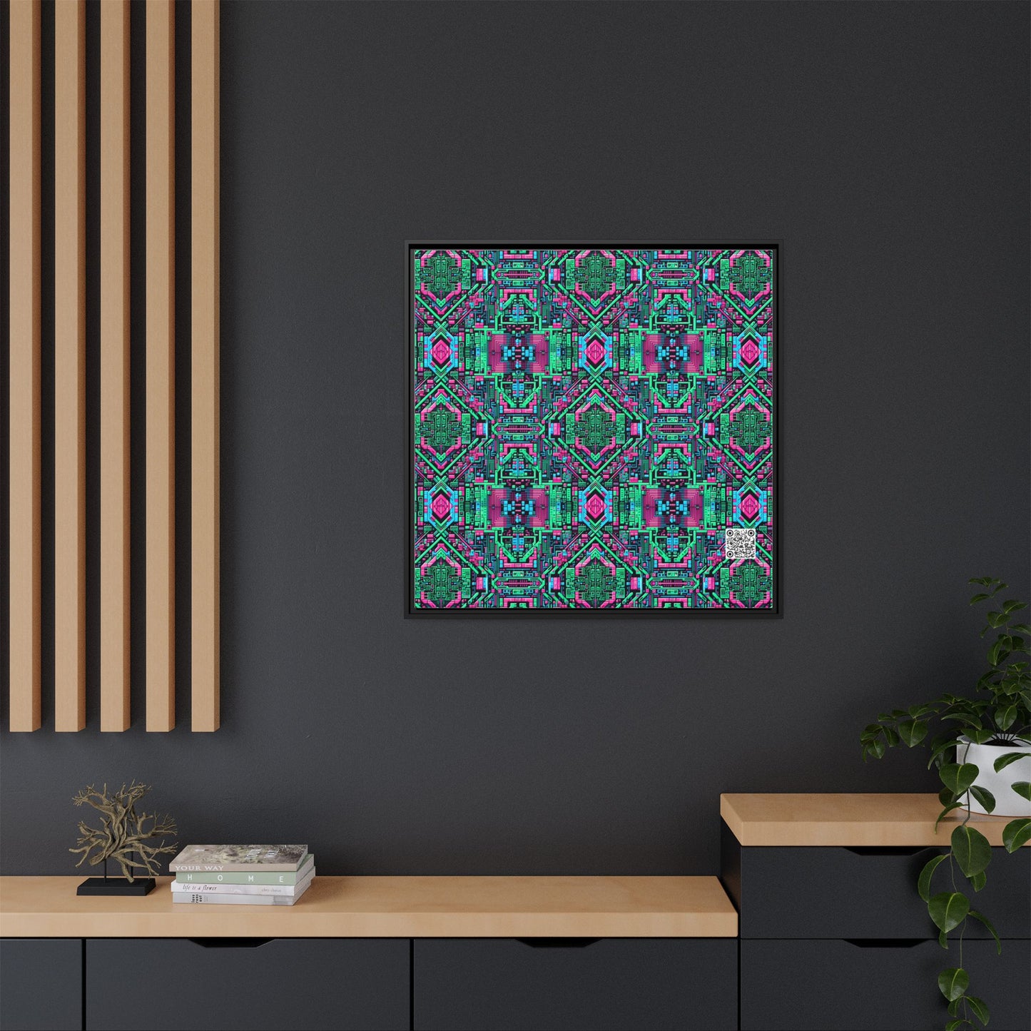 Digital Glitch Vibes Tech-Inspired Streetwear Matte Canvas, Framed (multi-Color) - 8404 Design-71 A