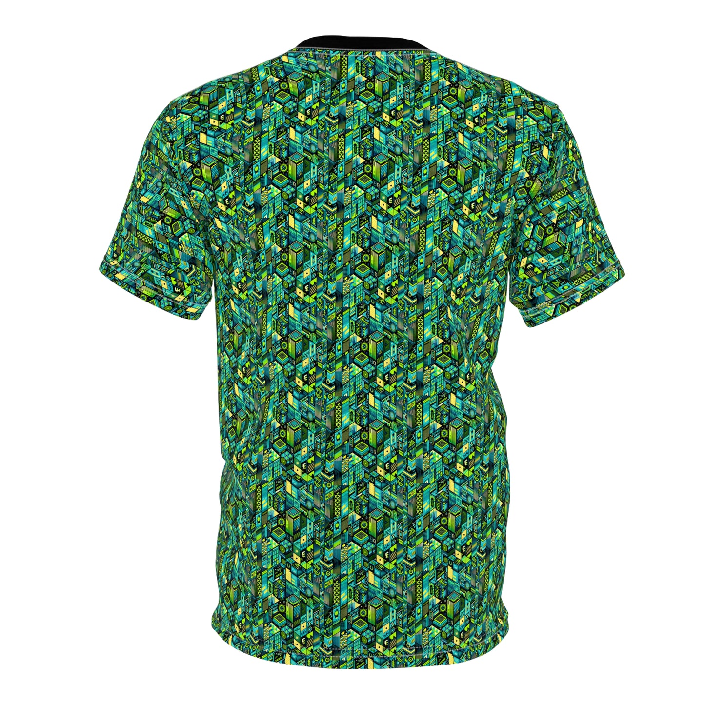 Tech-Infused Neon Tech-Forward Streetwear Unisex Cut & Sew Tee - 8404 Design-61