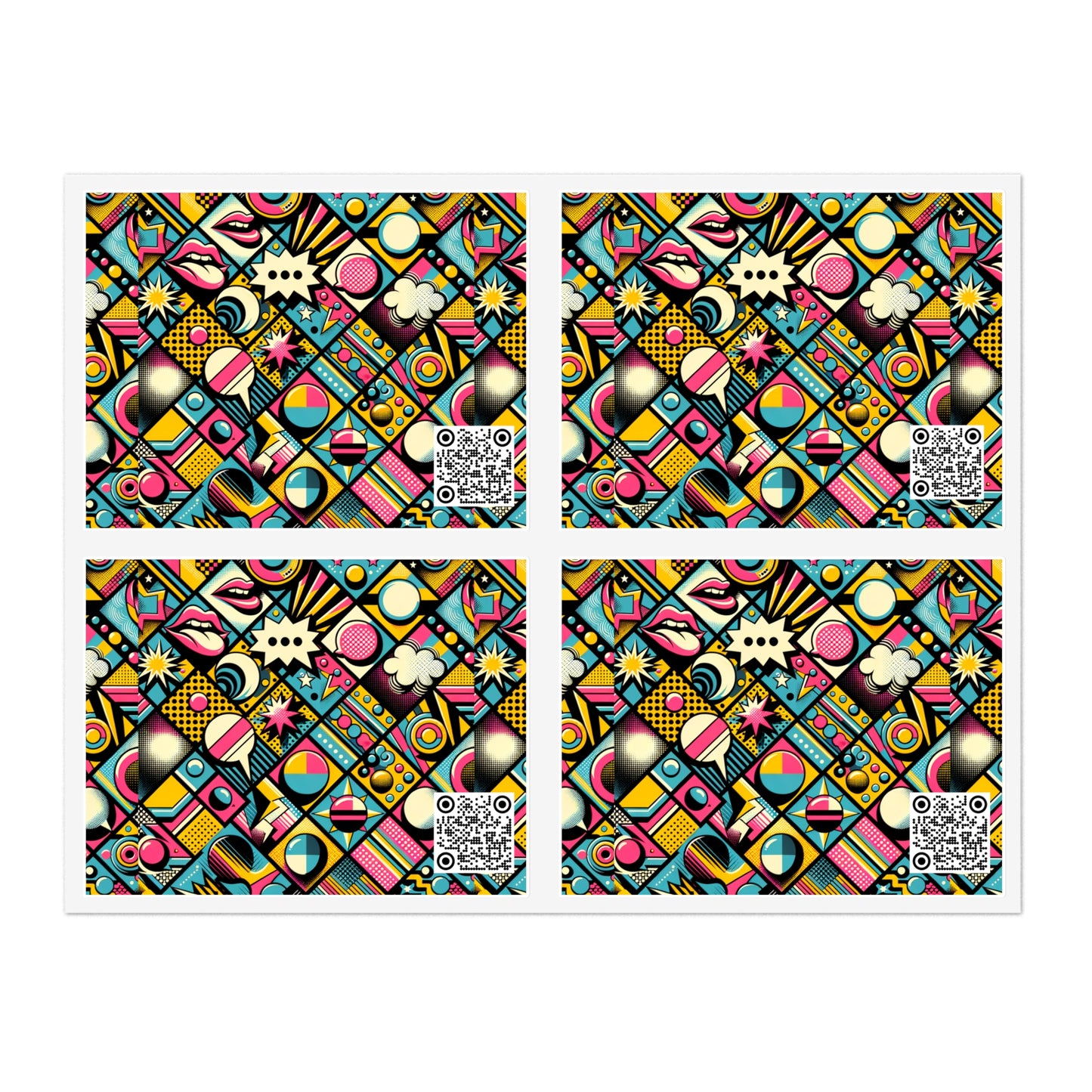 Neon Pop Art Revival Pop Culture Retro Sticker Sheets - 8404 Design-46