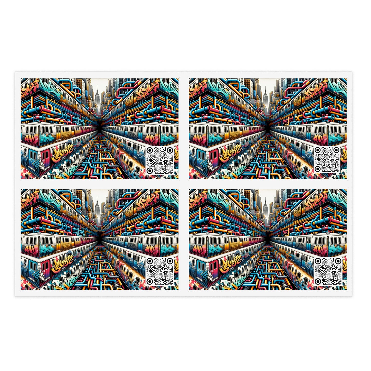 Retro Graffiti Revival Retro Urban Street Art Sticker Sheets - 8404 Design-41