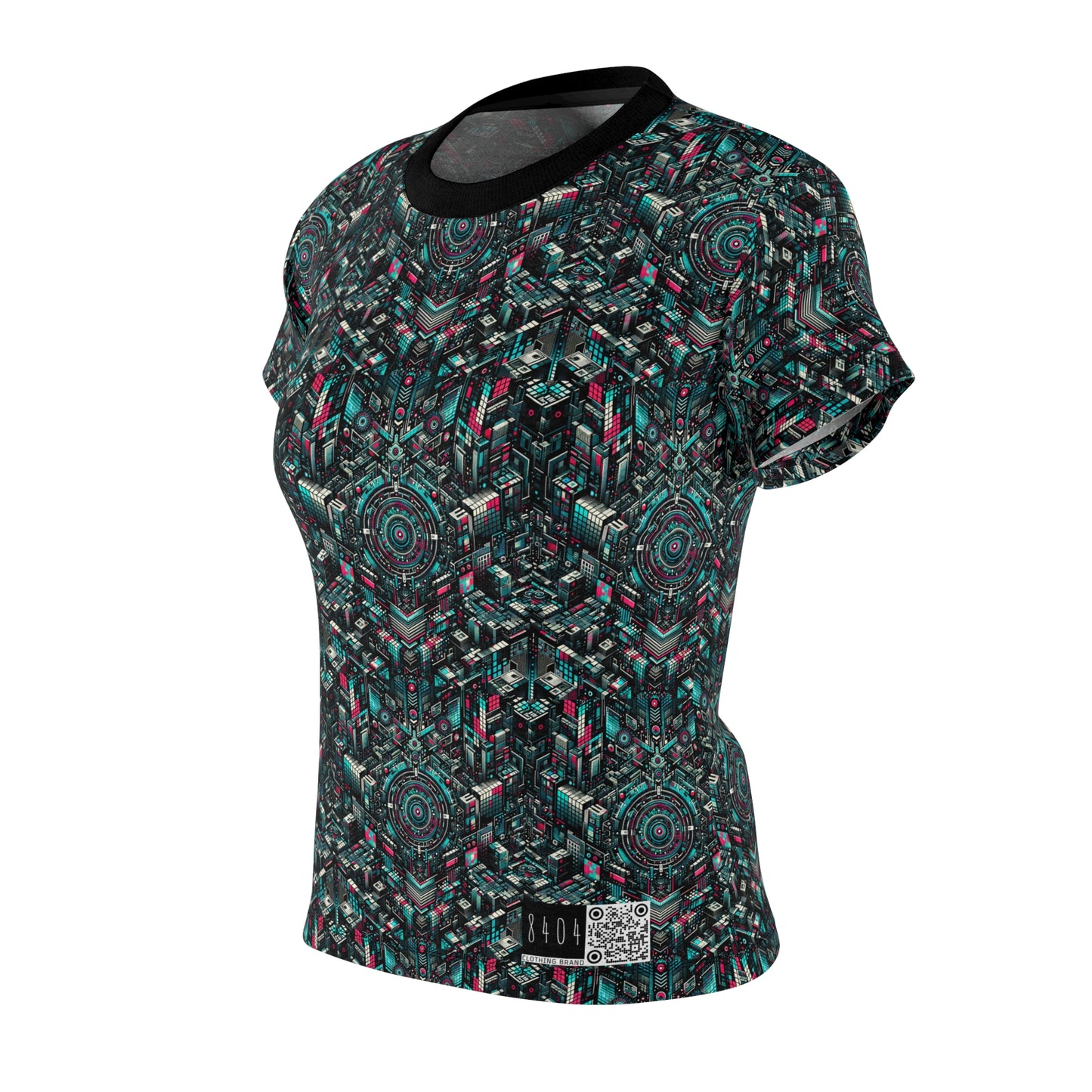 Digital Rebellion Tech-Inspired Streetwear Women's Cut & Sew Tee - 8404 Design-54