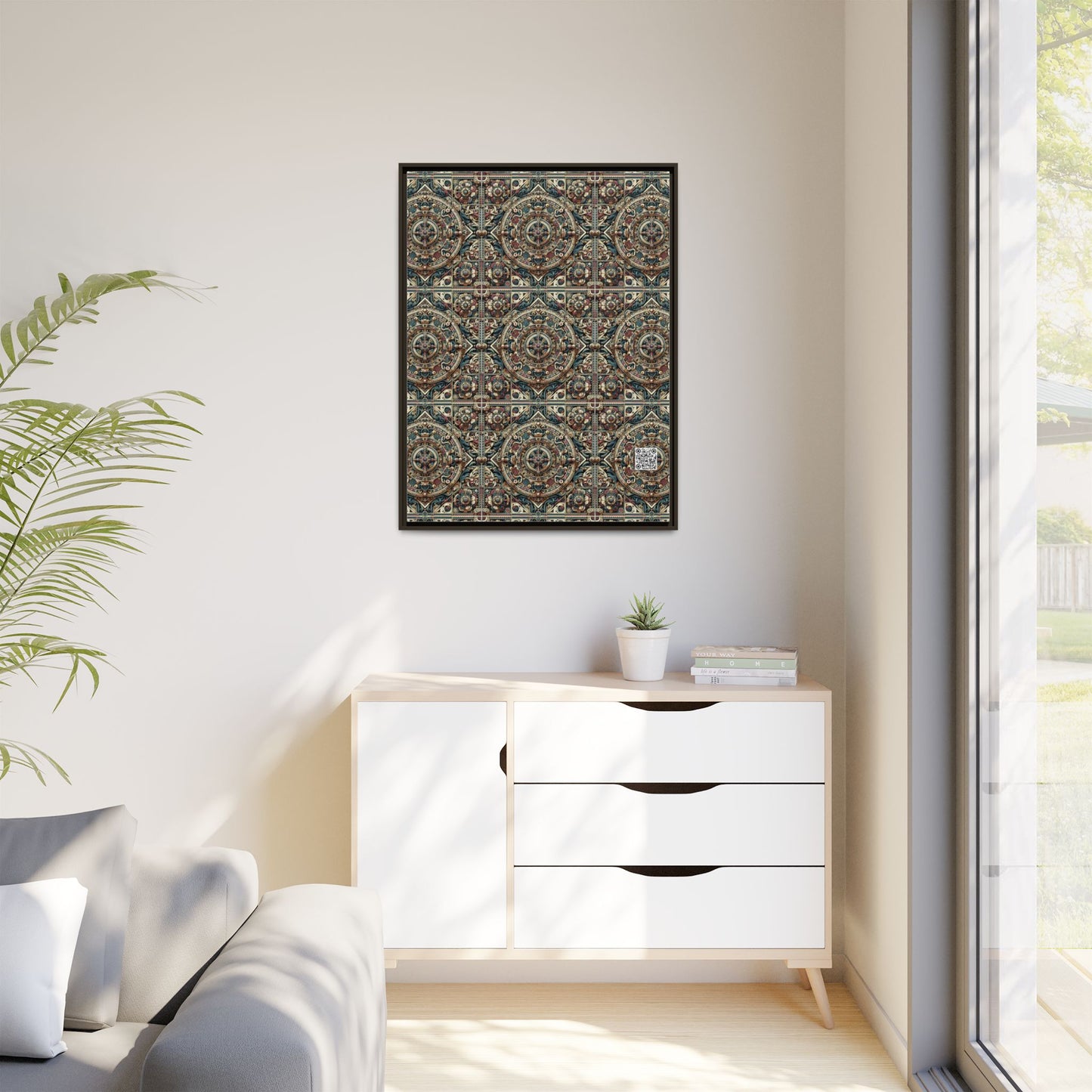 Urban Renaissance Historical Fusion With Street Edge Matte Canvas, Framed (multi-Color) - 8404 Design-57 A