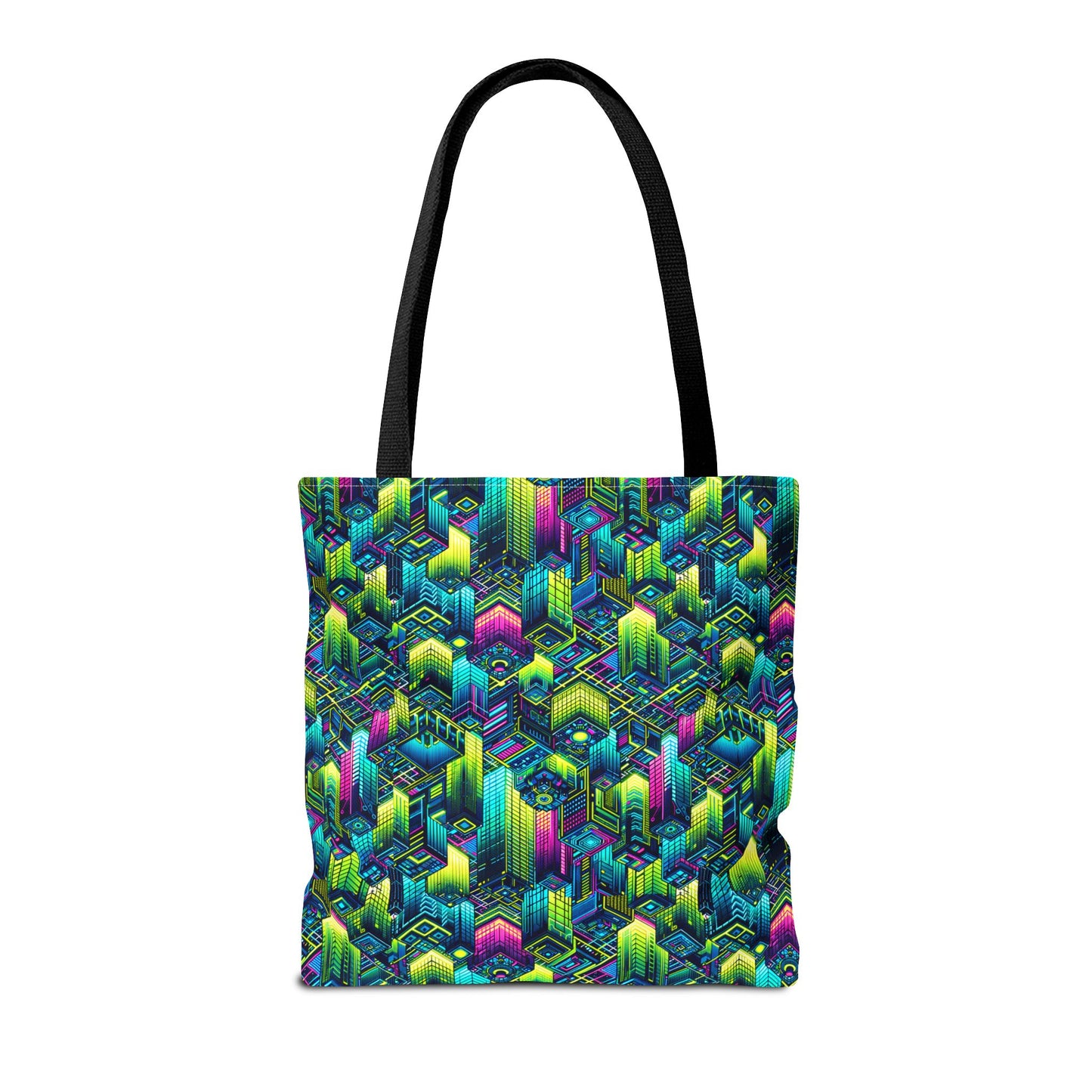 Tech-Infused Neon Tech-Forward Streetwear Tote Bag - 8404 Design-65