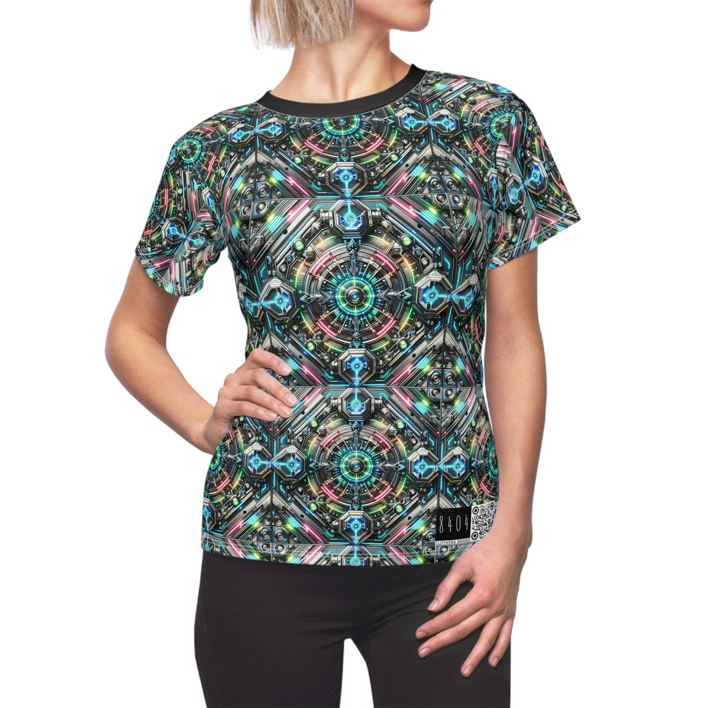 Tech-Infused Futurism Futuristic Tech Women's Cut & Sew Tee - 8404 Design-53