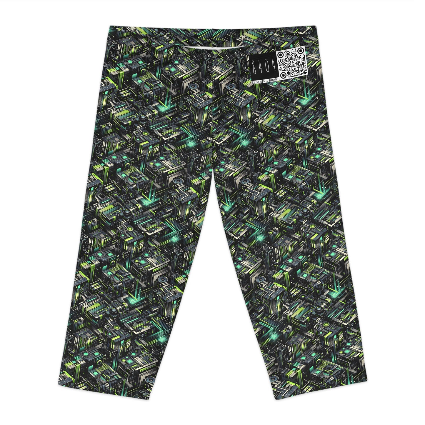 Tech-Infused Graphics Tech-Forward Streetwear Women's Capri Leggings - 8404 Design-47