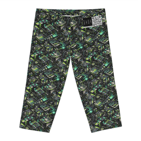Tech-Infused Graphics Tech-Forward Streetwear Women's Capri Leggings - 8404 Design-47
