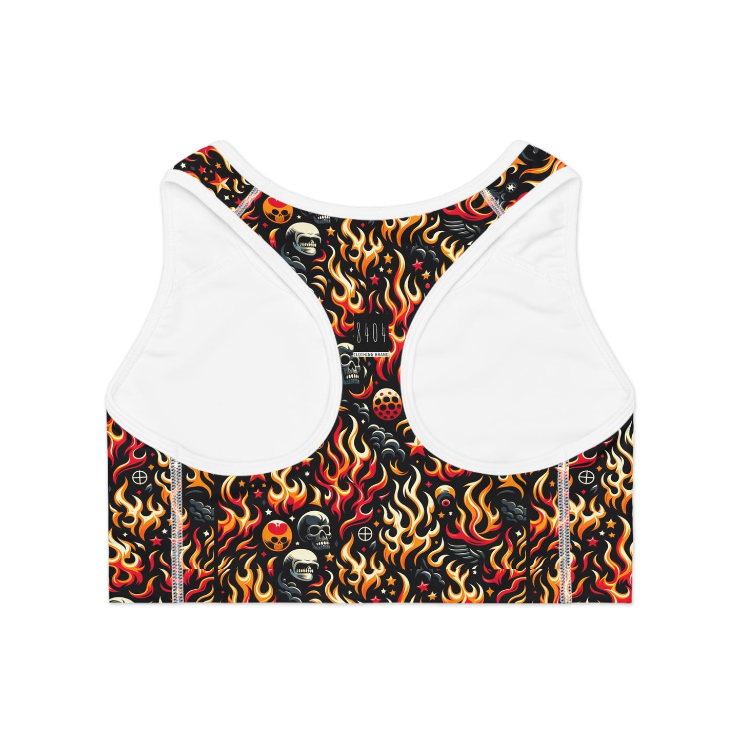 Flame Graphics Maximalist Streetwear Sports Bra - 8404 Design-76