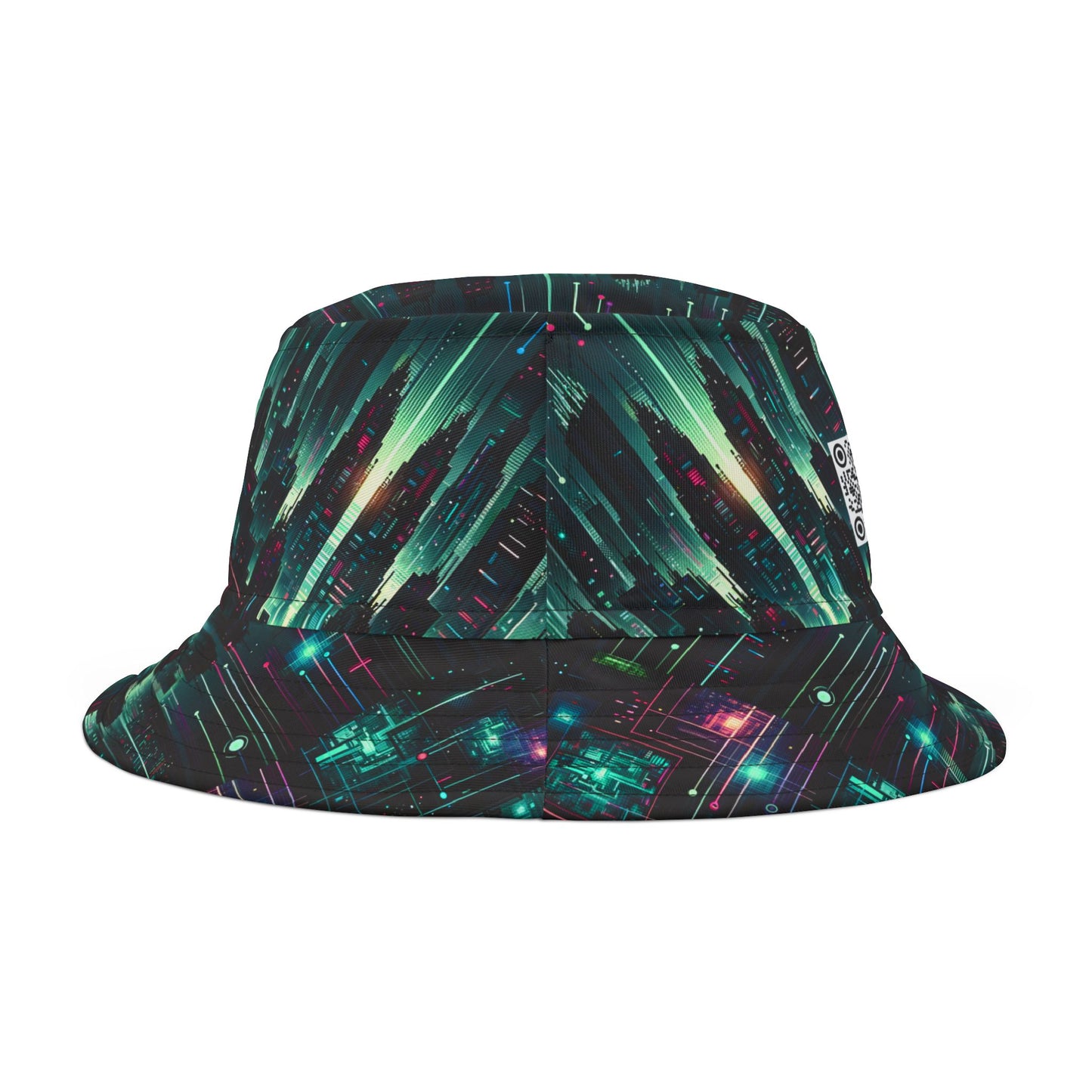 Tech Noir Graphics Cyberpunk Tech Aesthetic Bucket Hat - 8404 Design-69