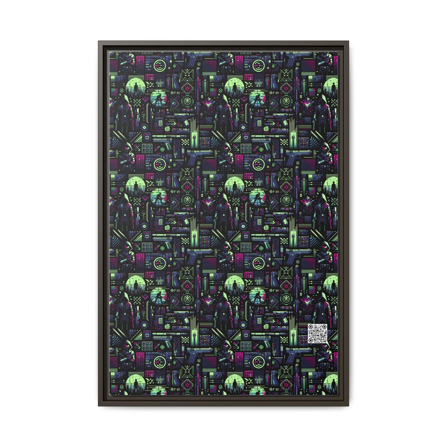 Tech Noir Futuristic Cyberpunk Matte Canvas, Framed (multi-Color) - 8404 Design-63 A