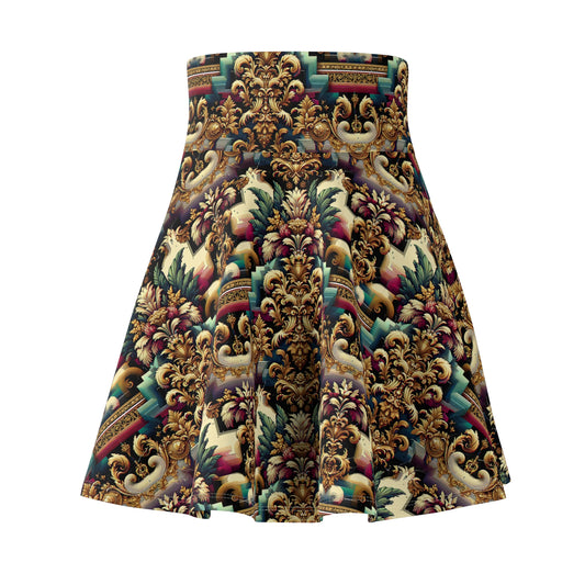 Digital Renaissance Modern Baroque Fusion Women's Skater Skirt - 8404 Design-60