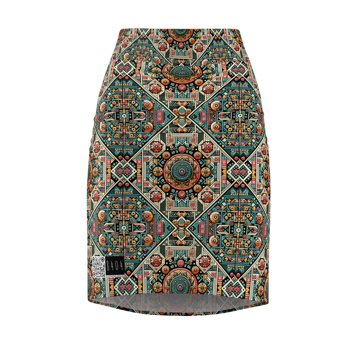 Cultural Fusion Tech Blend of Cultural Heritage With Tech-Inspired Elements Women's Pencil Skirt - 8404 Design-74
