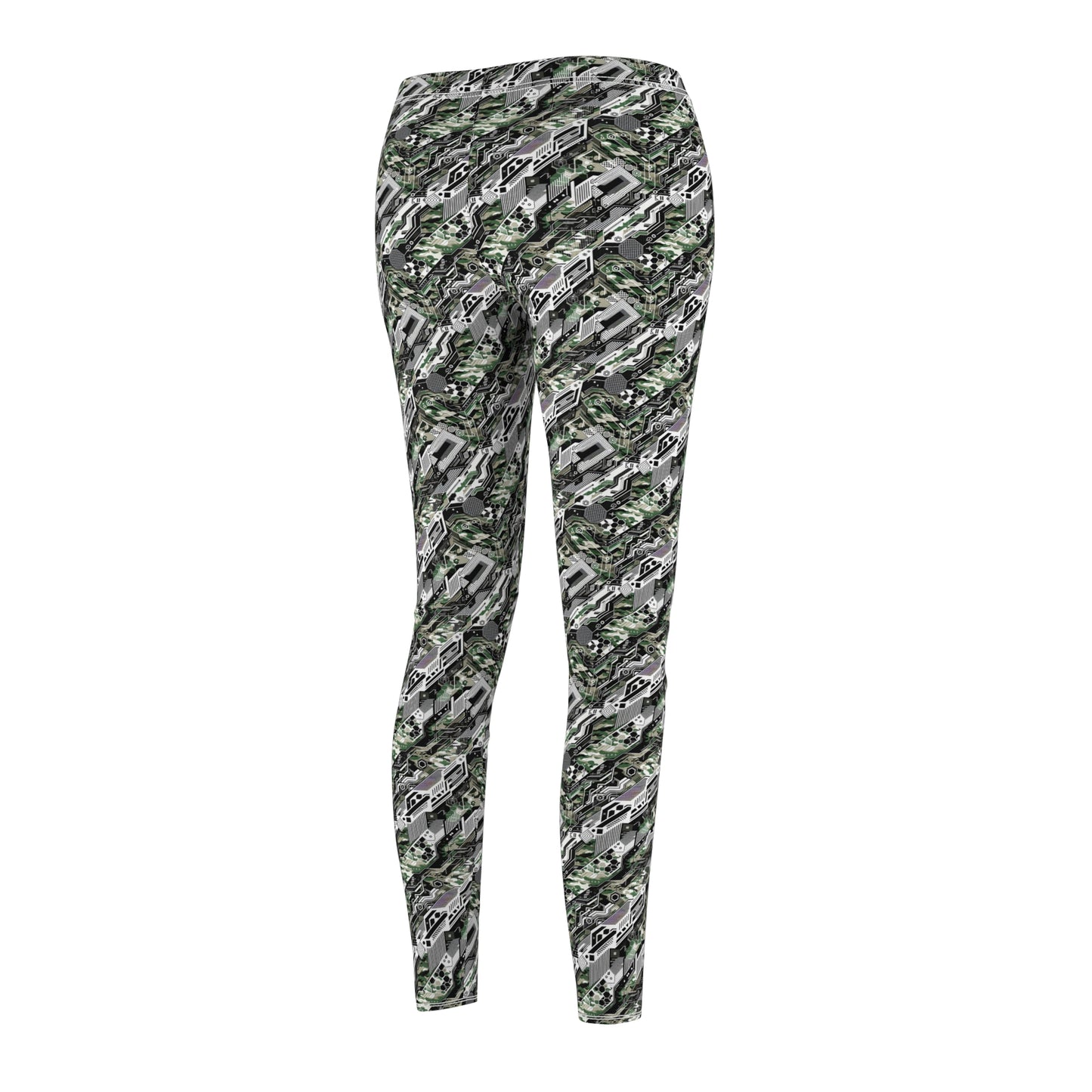 Tech Camo Fusion Tech-Forward Streetwear With a Futuristic Edge Women's Cut & Sew Casual Leggings - 8404 Design-46