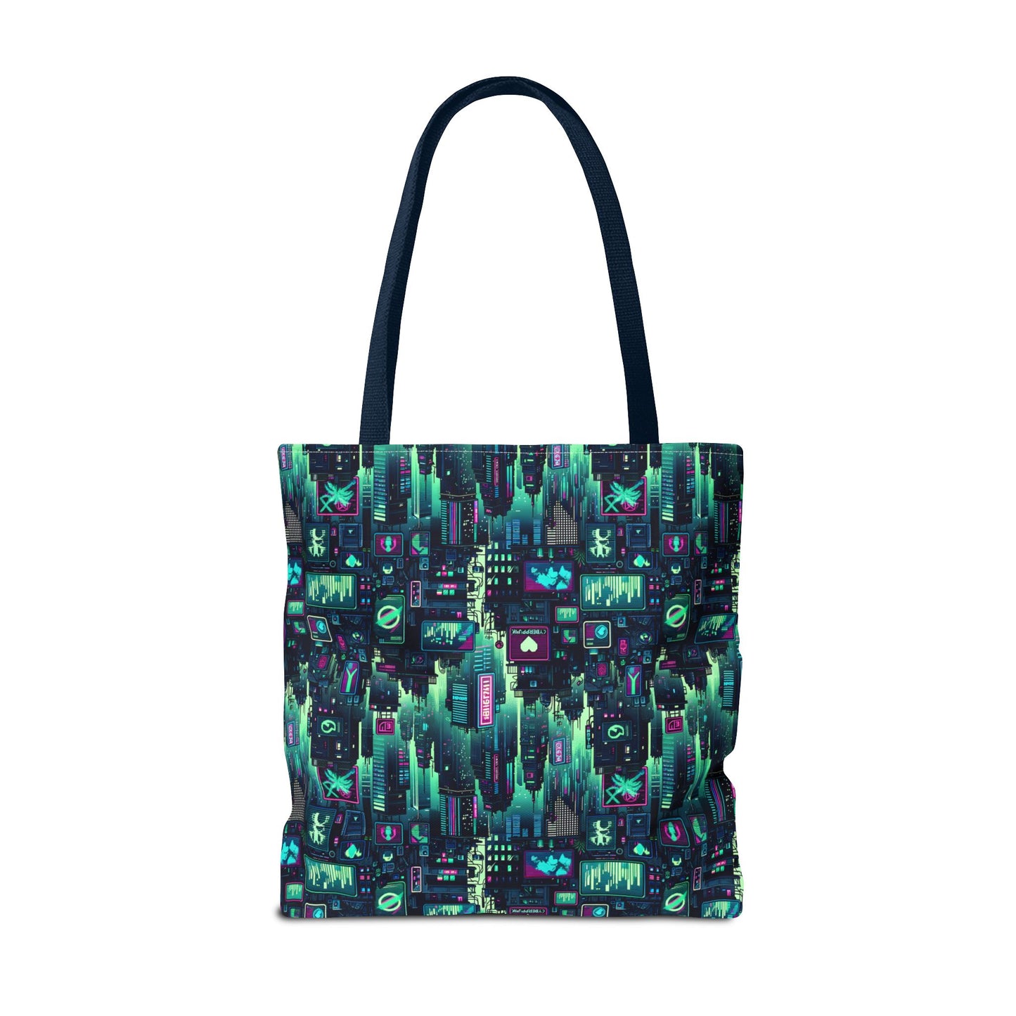 Tech Noir Graphics Futuristic Cyberpunk Tote Bag - 8404 Design-52