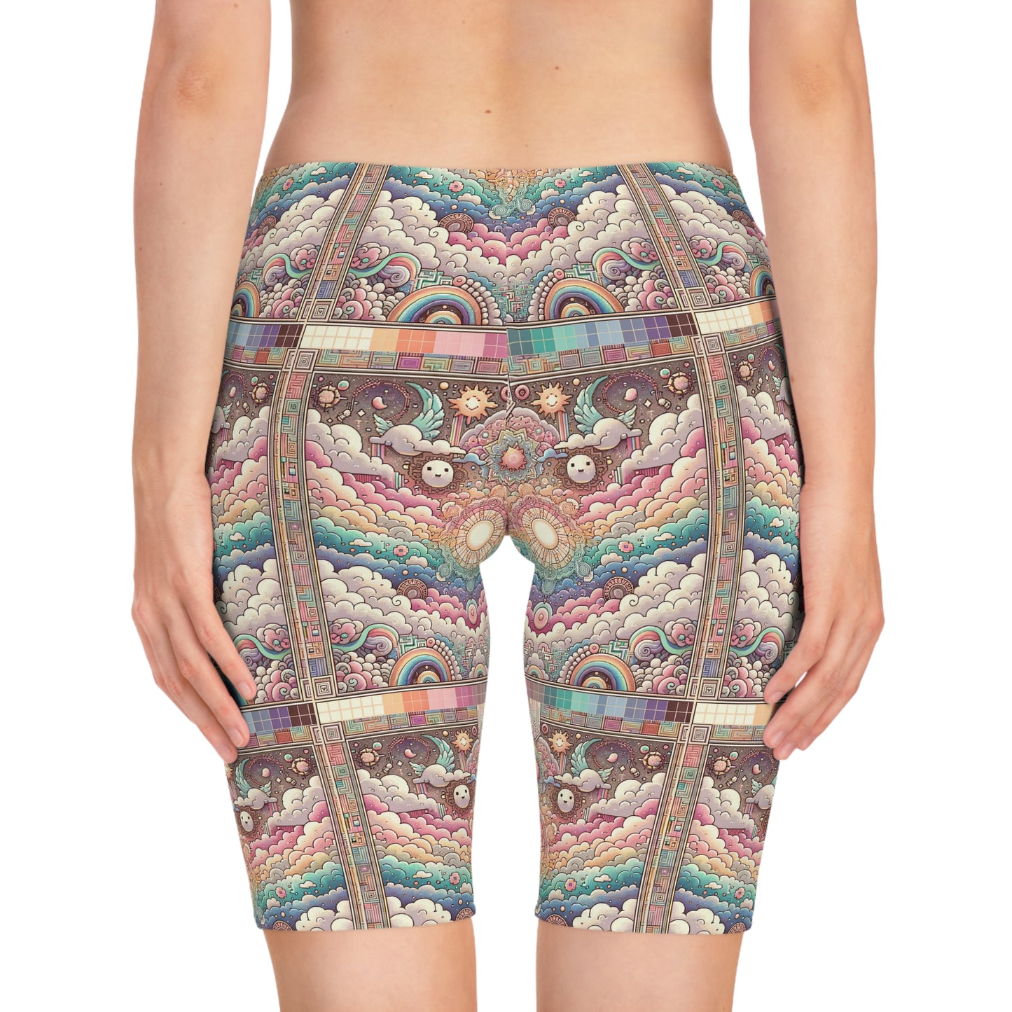 Digital Dreamland Whimsical and Nostalgic Streetwear With a Digital Twist Women's Bike Shorts - 8404 Design-56