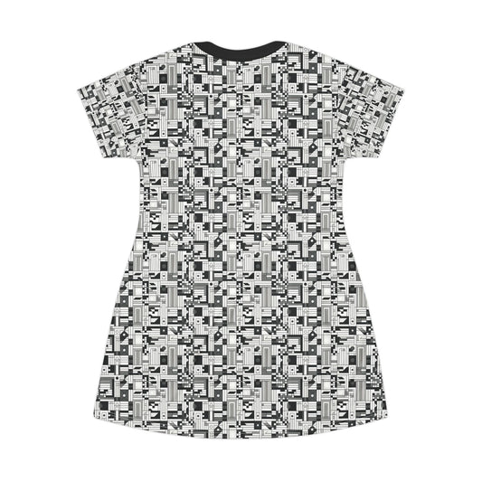 Digital Minimalism Minimalist Tech T-Shirt Dress - 8404 Design-43
