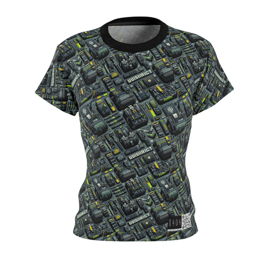 Tech Utility Streetwear Futuristic Tech-Forward Women's Cut & Sew Tee - 8404 Design-47