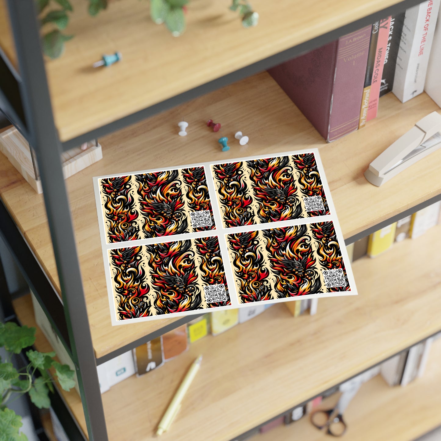 Flame Graphics Maximalist Streetwear Sticker Sheets - 8404 Design-65