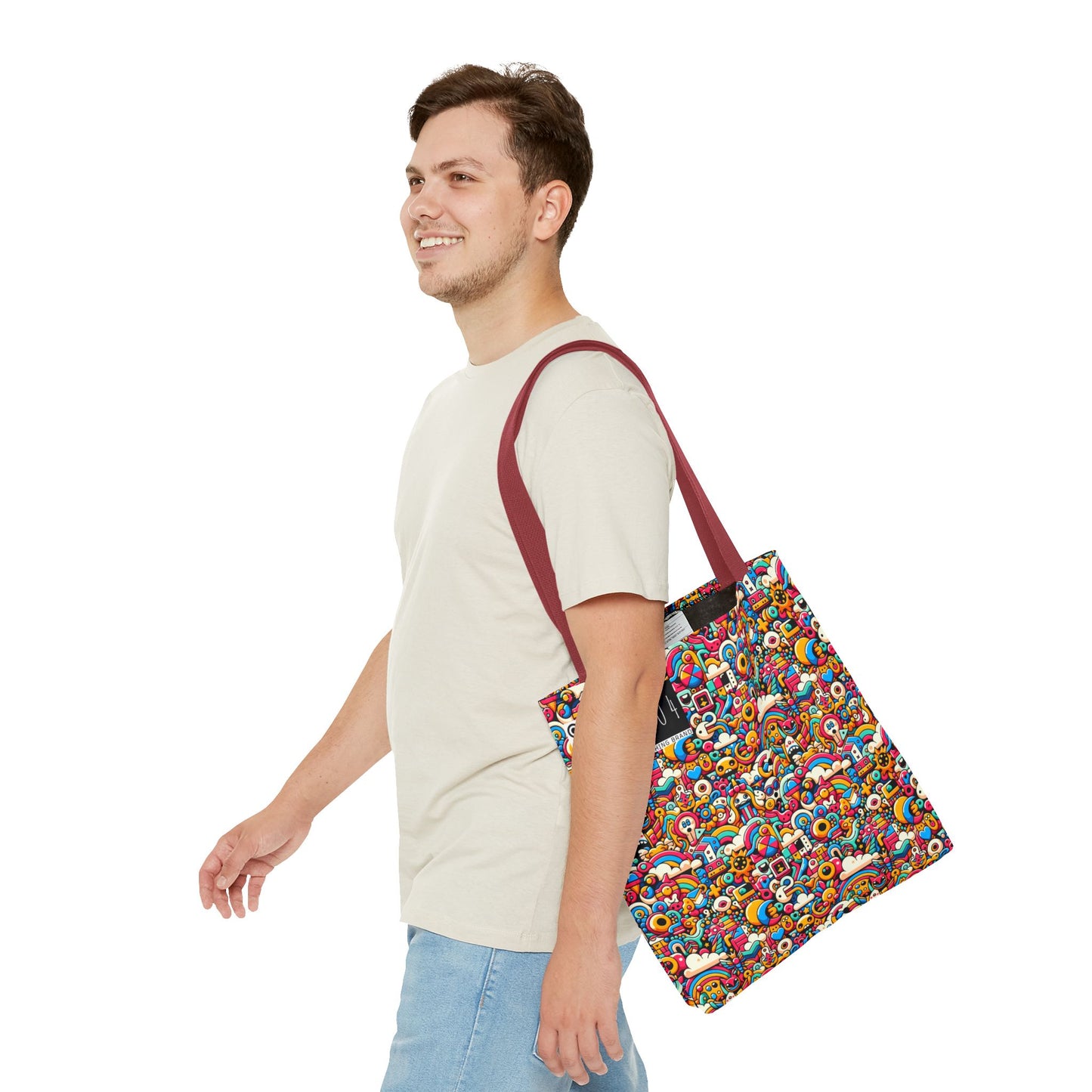 Neon Pop Playful Pop Culture Mashup Tote Bag - 8404 Design-62