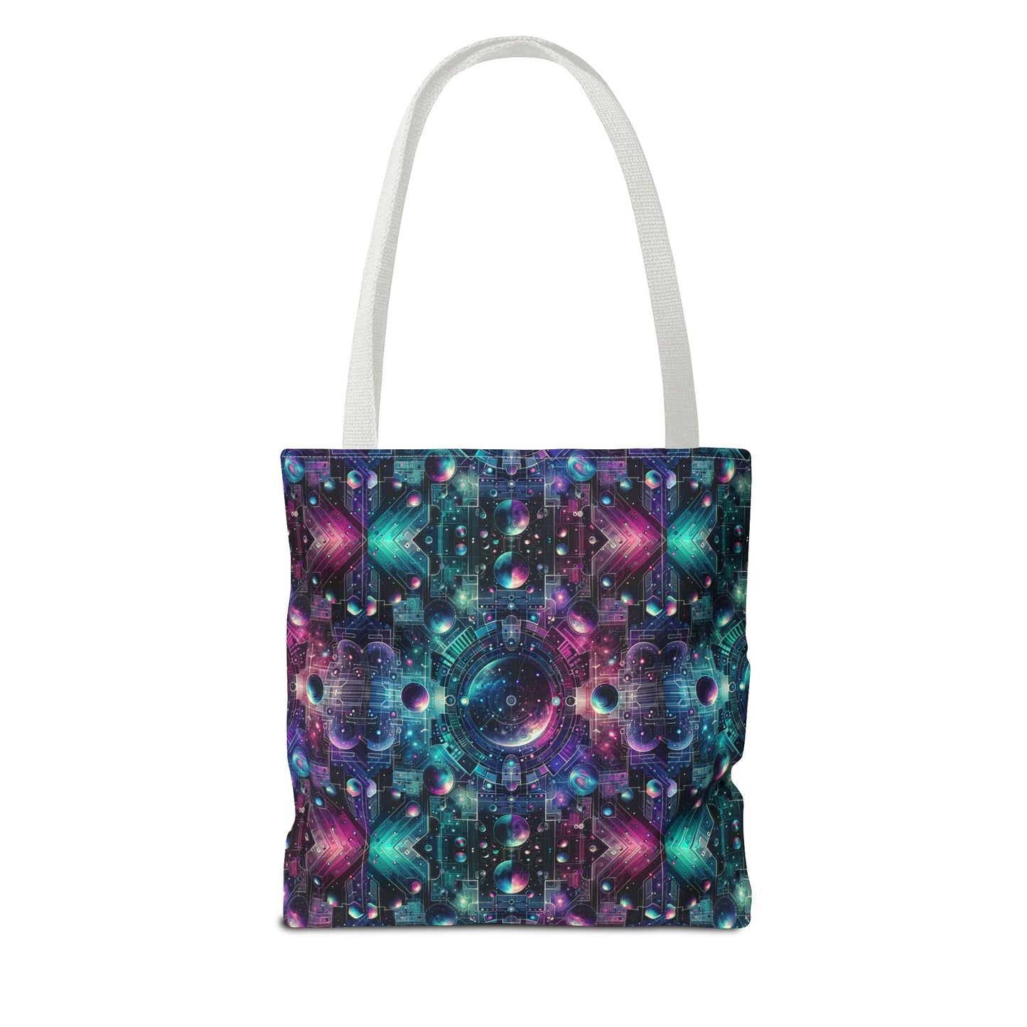 Galactic Hues Tech-Forward Cosmic Fusion Tote Bag - 8404 Design-59