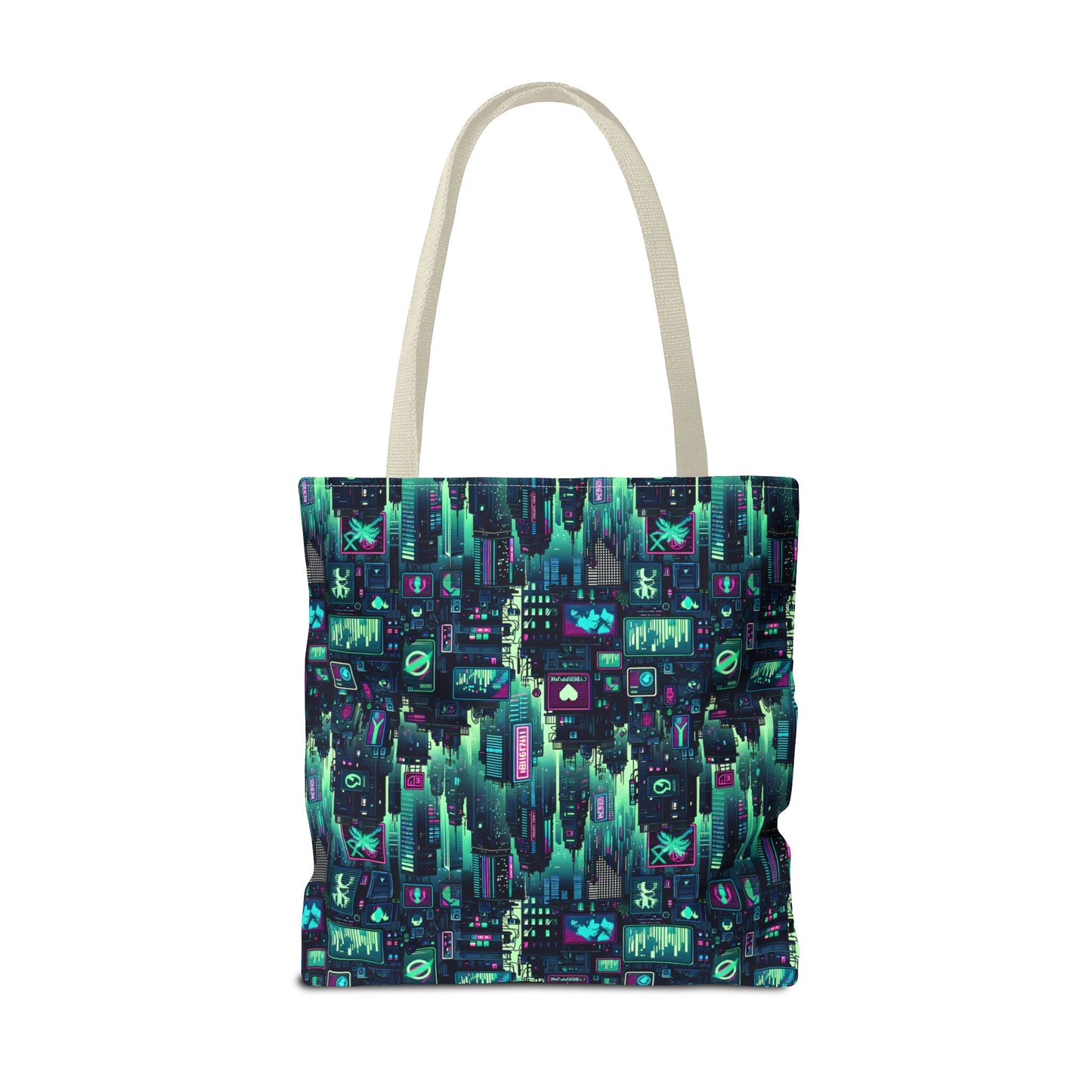 Tech Noir Graphics Futuristic Cyberpunk Tote Bag - 8404 Design-52