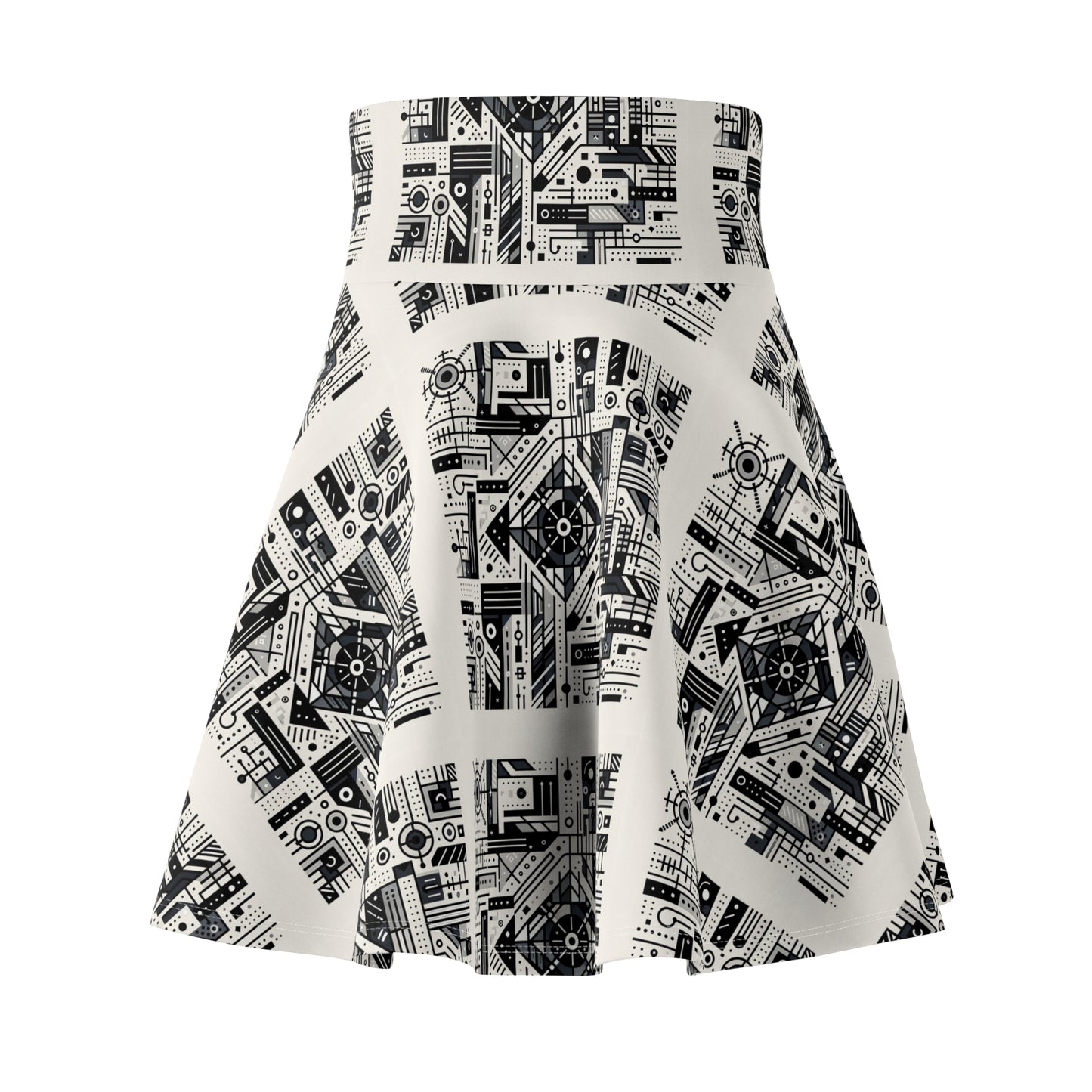 Digital Minimalism Minimalist Tech Women's Skater Skirt - 8404 Design-47