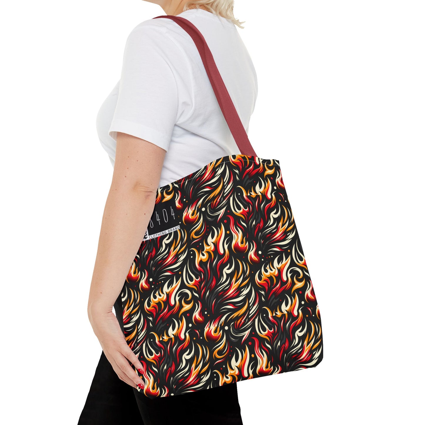 Fire & Flames Bold Streetwear Statement Tote Bag - 8404 Design-60