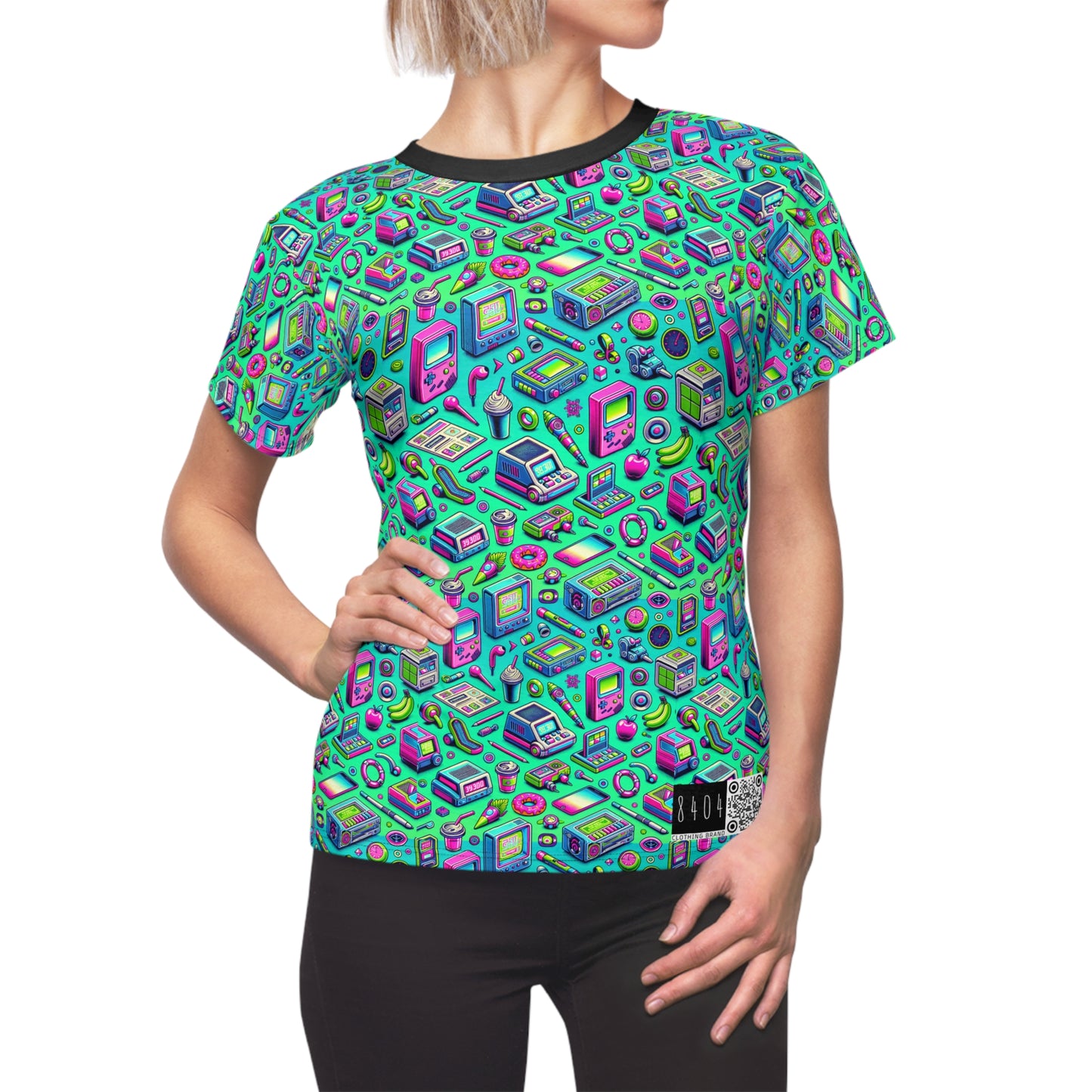 Y2k Revival Nostalgic Futurism Women's Cut & Sew Tee - 8404 Design-48