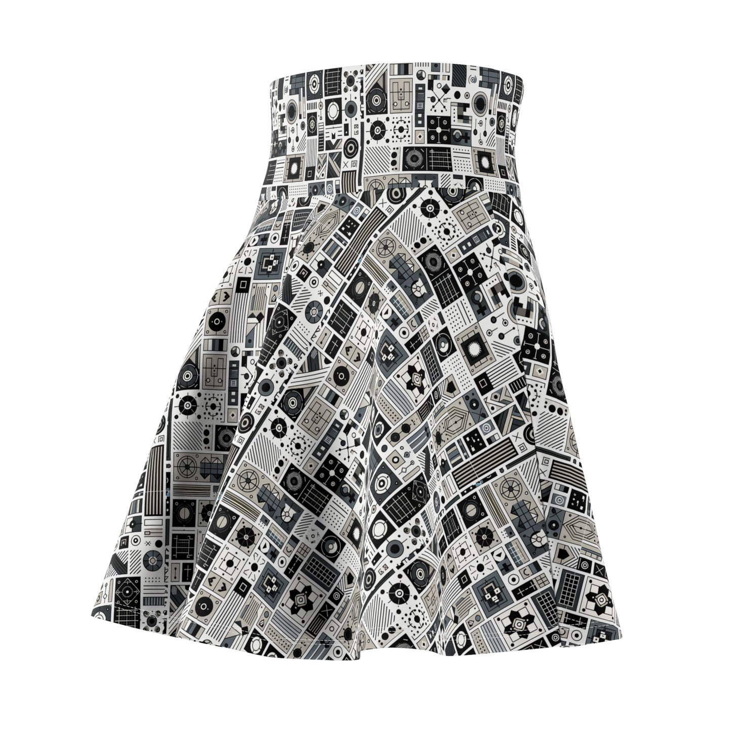 Digital Minimalism Minimalist Tech Women's Skater Skirt - 8404 Design-45
