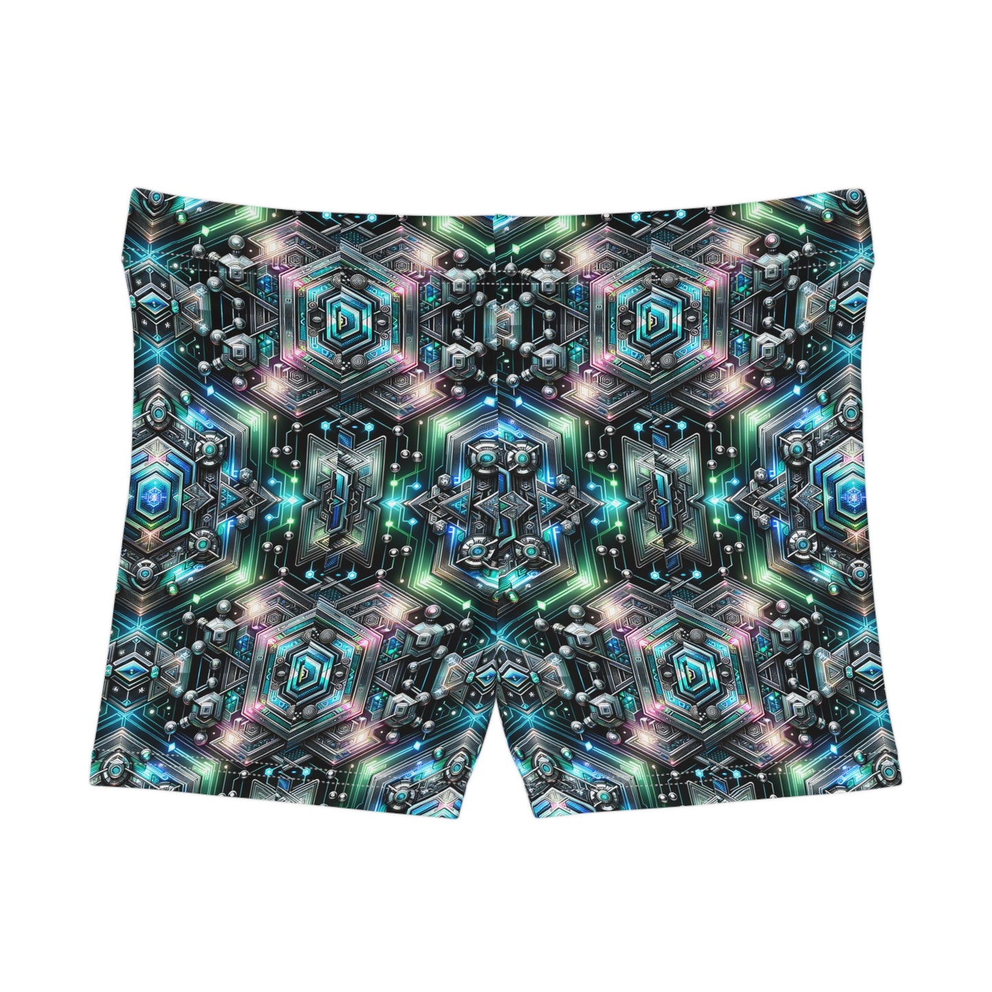 Tech-Infused Futurism Futuristic Tech Women's Shorts - 8404 Design-63