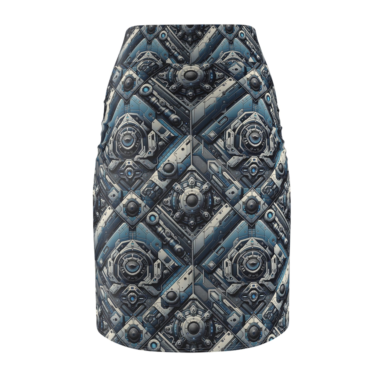 Tech Utility Fusion Tech-Forward Utility With a Futuristic Edge Women's Pencil Skirt - 8404 Design-43