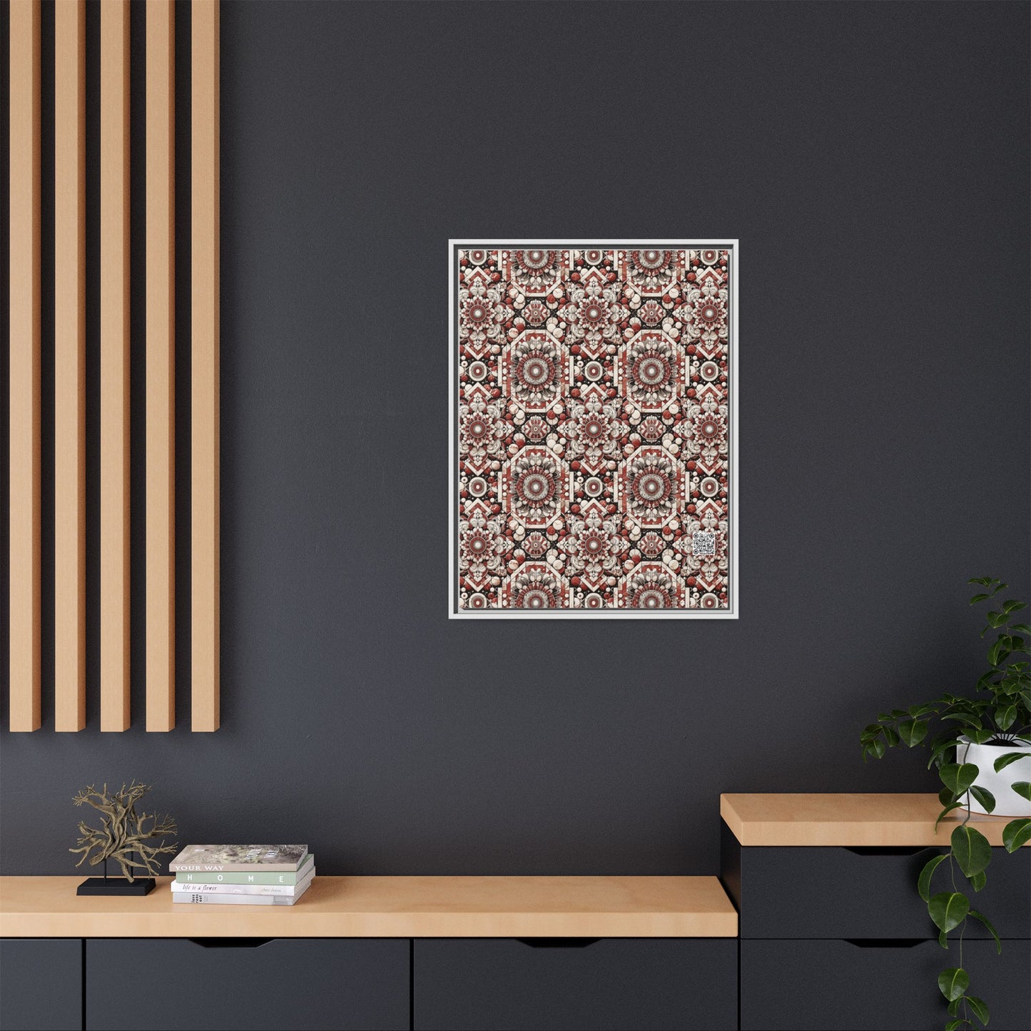 Neo Jomon Sculptural Aesthetics Artisanal Streetwear Matte Canvas, Framed (multi-Color) - 8404 Design-55 A
