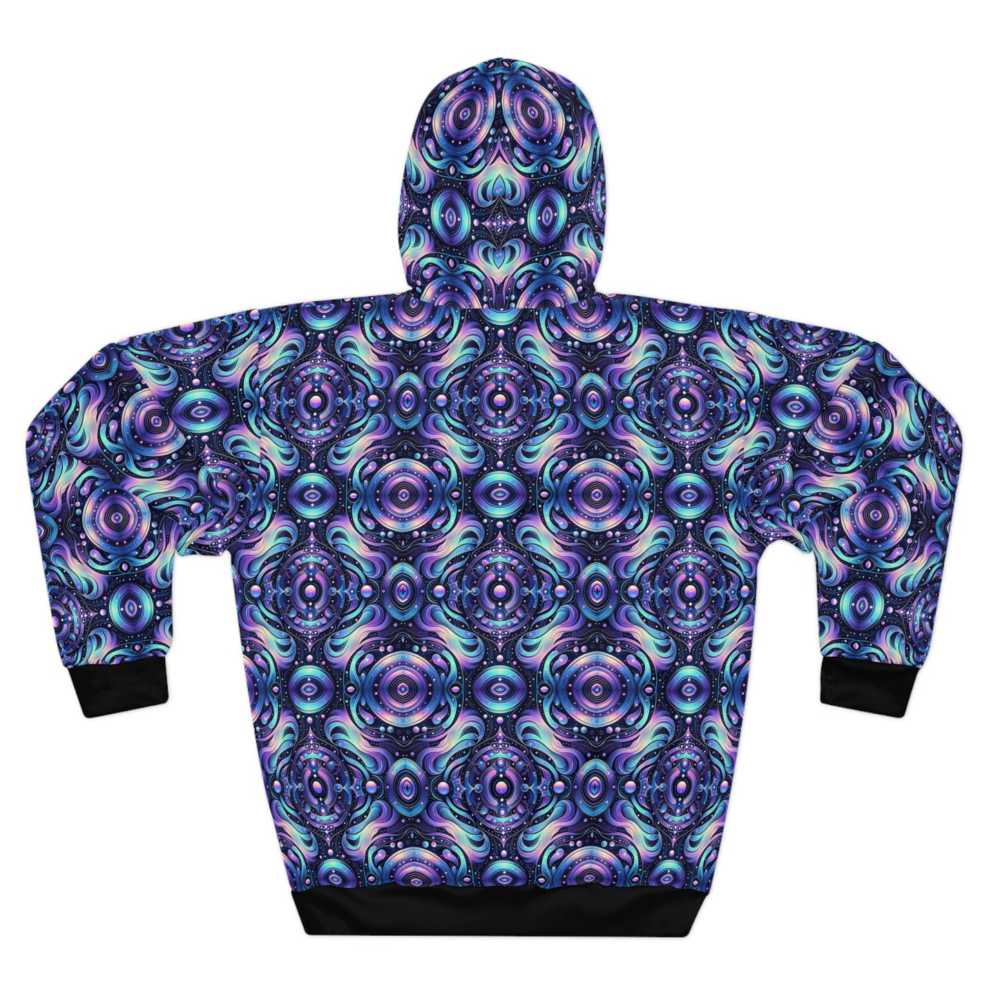 Iridescent Tech Fusion Tech-Forward Streetwear Pullover Hoodie - 8404 Design-62