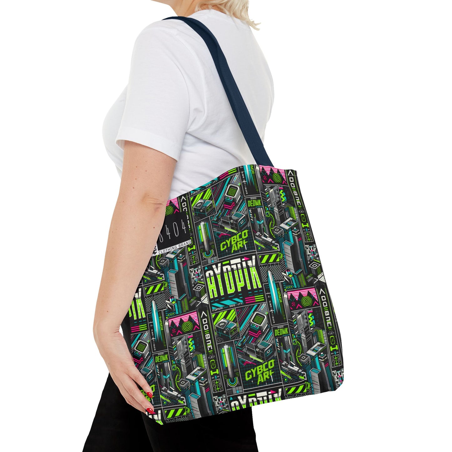 Tech-Forward Graphics Tech-Inspired Streetwear Tote Bag - 8404 Design-46