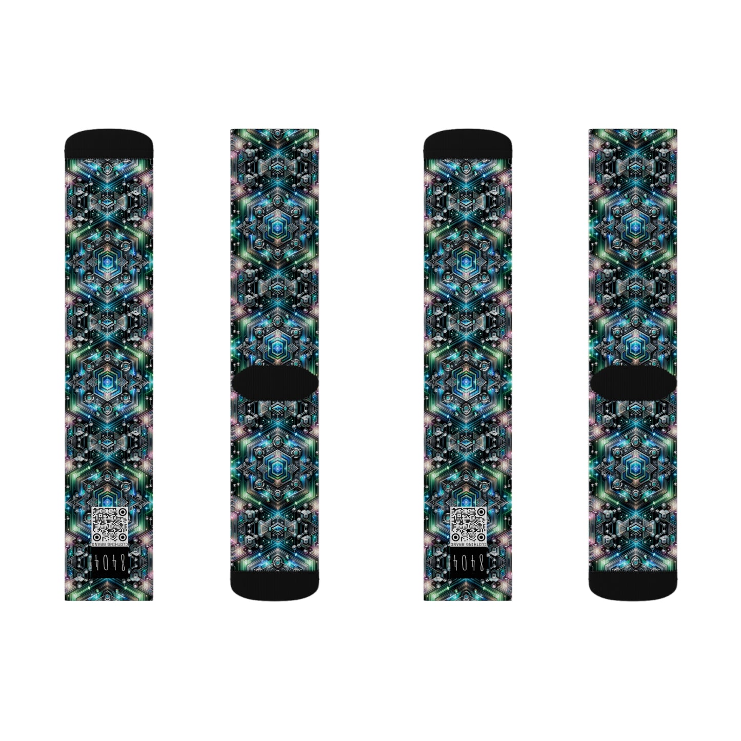Tech-Infused Futurism Futuristic Tech Sublimation Socks - 8404 Design-63