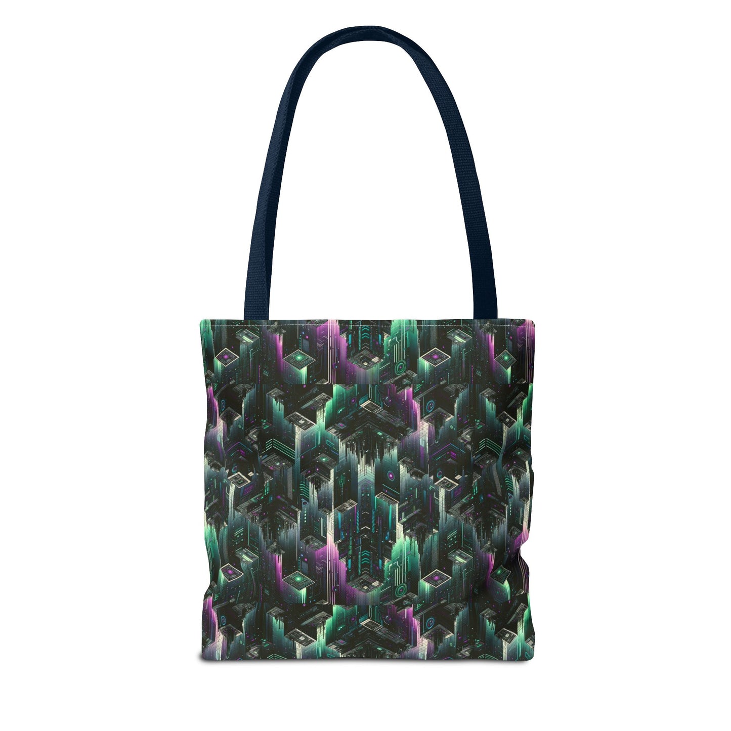Tech Noir Aesthetics Tech-Forward Urban Dystopia Tote Bag - 8404 Design-44