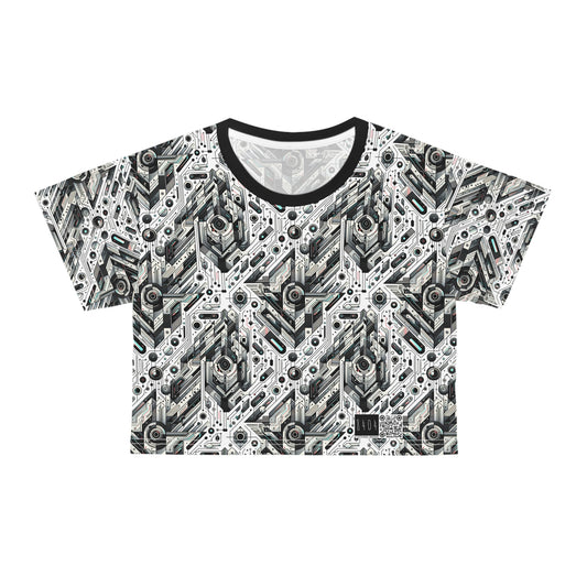 Tech-Infused Streetwear Tech-Forward Minimalism Crop Tee - 8404 Design-51