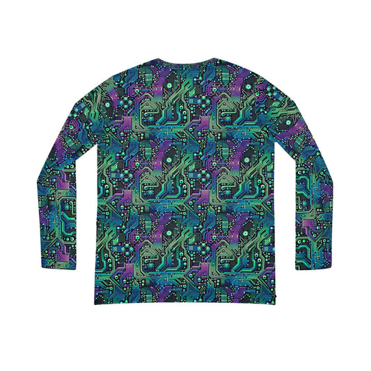 Tech-Infused Neon Tech-Forward Streetwear Women's Long Sleeve V-Neck Shirt - 8404 Design-66