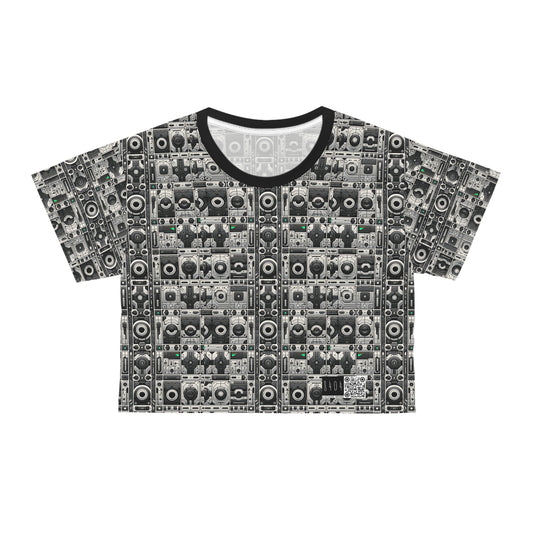 Tech Utility Aesthetics Tech-Forward Minimalism Crop Tee - 8404 Design-60