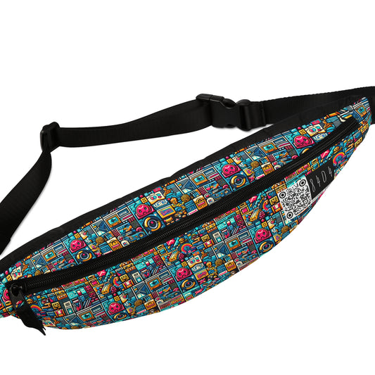 Digital Pop Culture Mashup Maximalist Pop Fanny Pack - 8404 Design-47