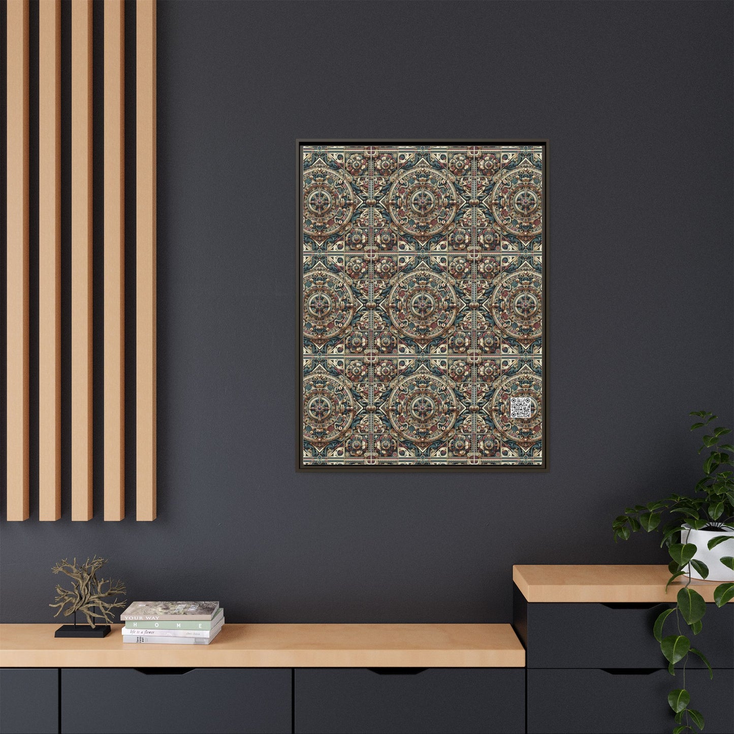 Urban Renaissance Historical Fusion With Street Edge Matte Canvas, Framed (multi-Color) - 8404 Design-57 A