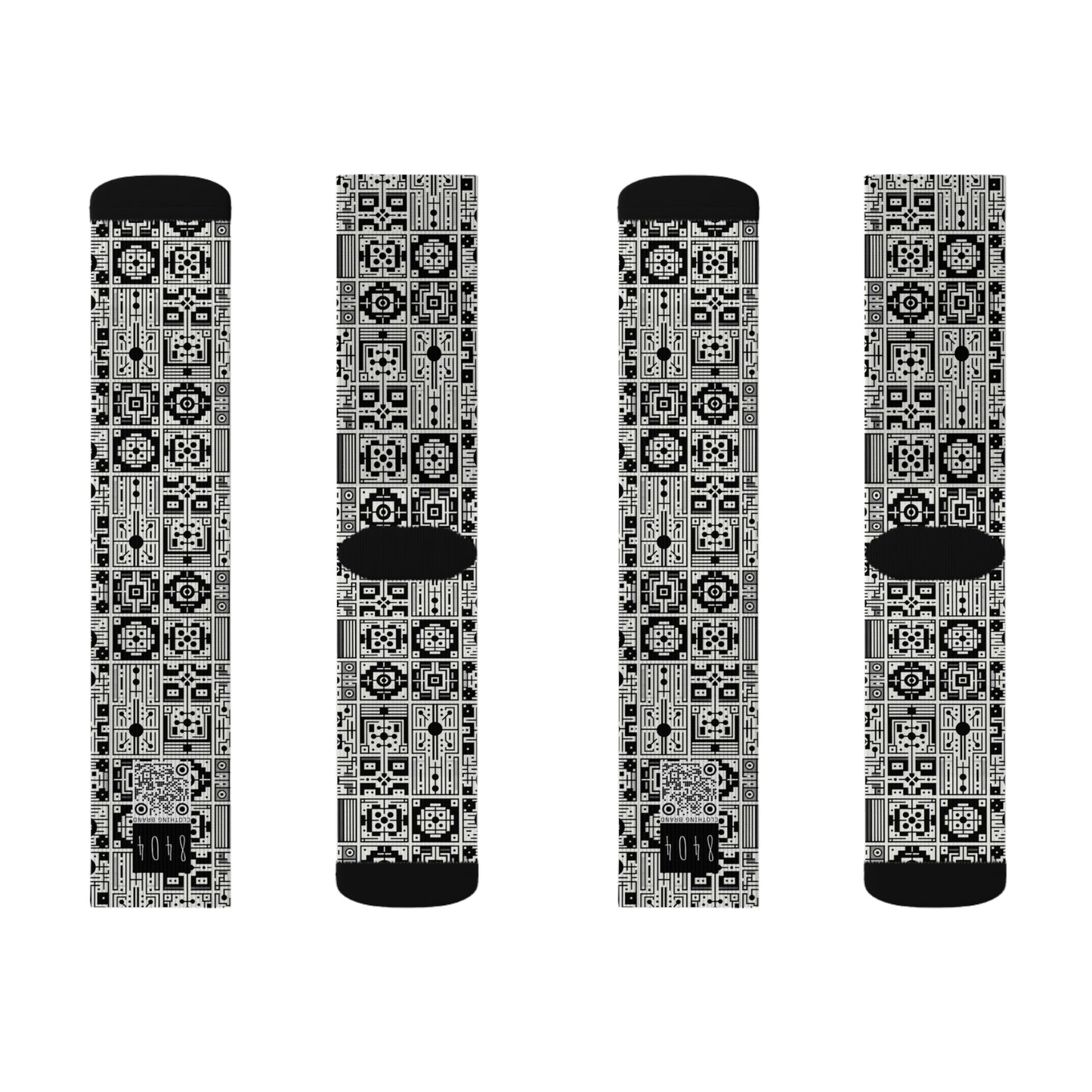 Digital Minimalism Minimalist Tech Sublimation Socks - 8404 Design-55