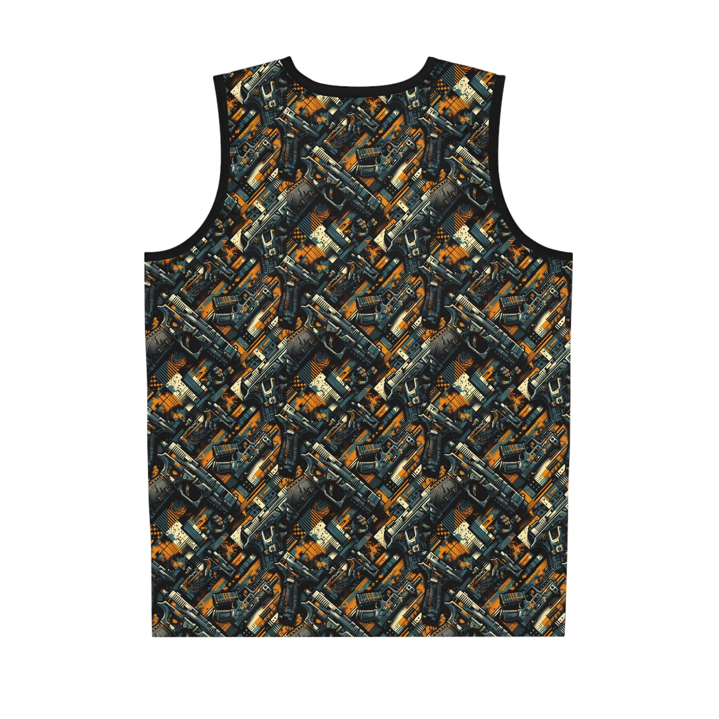 Digital Punk Futuristic Grunge Basketball Jersey - 8404 Design-47