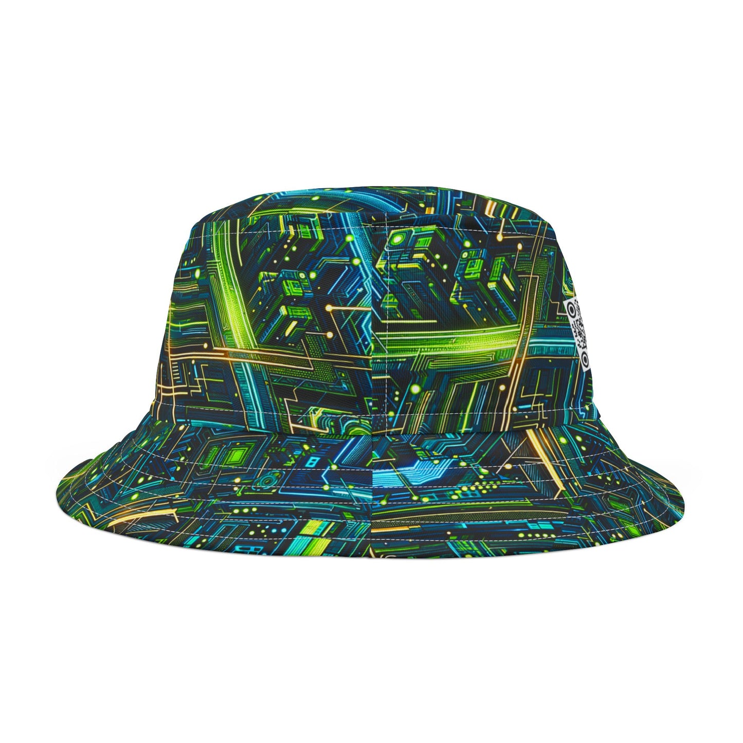 Tech-Infused Neon Tech-Forward Streetwear Bucket Hat - 8404 Design-54