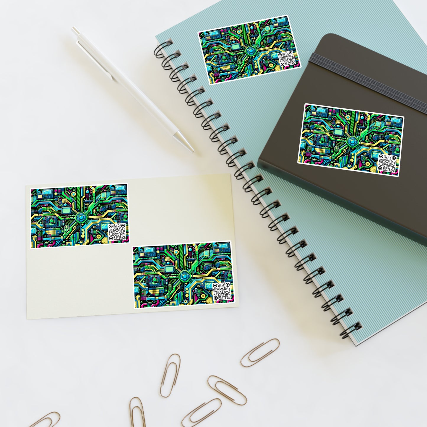 Digital Nomad Chic Cyberpunk Tech Sticker Sheets - 8404 Design-43
