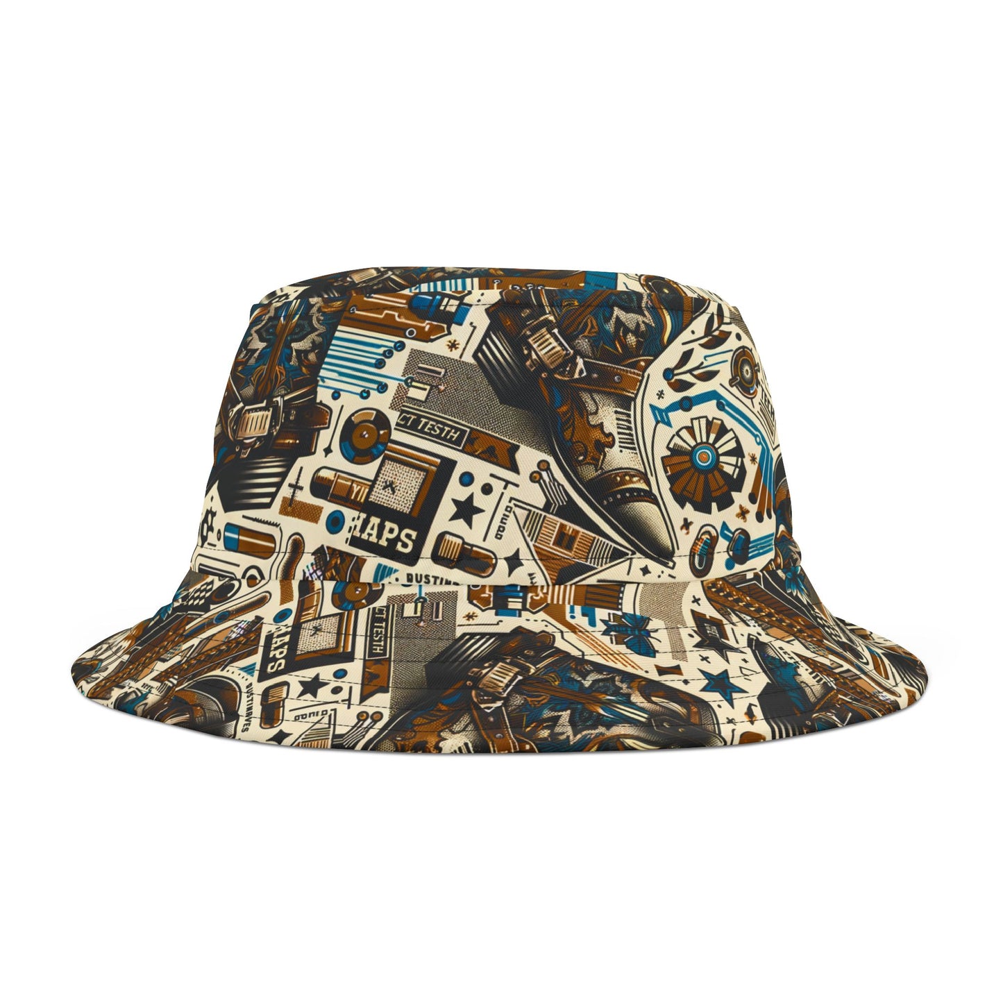 Digital Cowboy Chic Tech-Infused Western Fusion Bucket Hat - 8404 Design-45